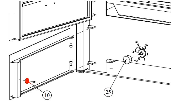 Fireplace Meltemi verrouillage porte de compartiment  bois