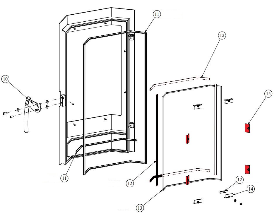 Fireplace Karthago Novo 2 support de vitre kit haut/bas