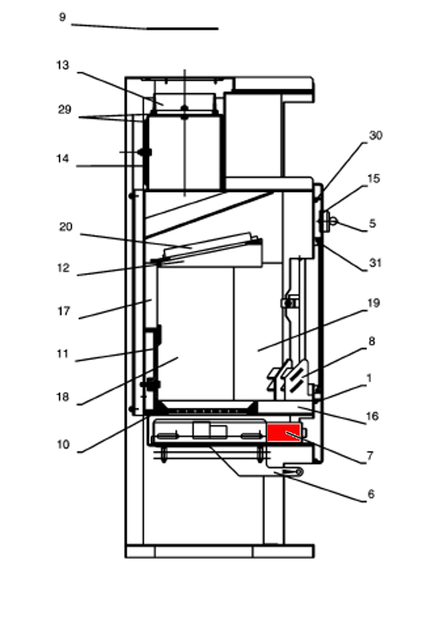 Fireplace Solaro cendrier